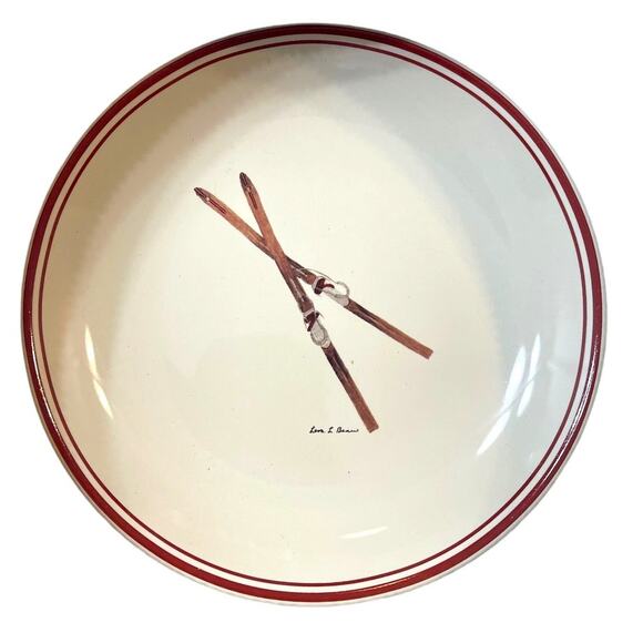 L.L.Bean Winter Lodge Plate Set (4) Snowshoe Ski Cabin Decor - Picture 6 of 8